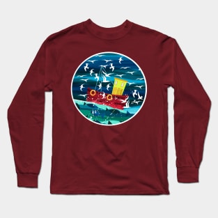 Red Fishing Boat Long Sleeve T-Shirt